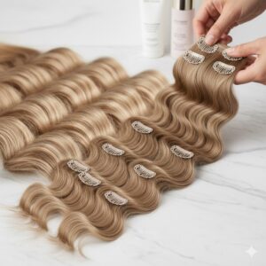 luxury clip in hair extensions set