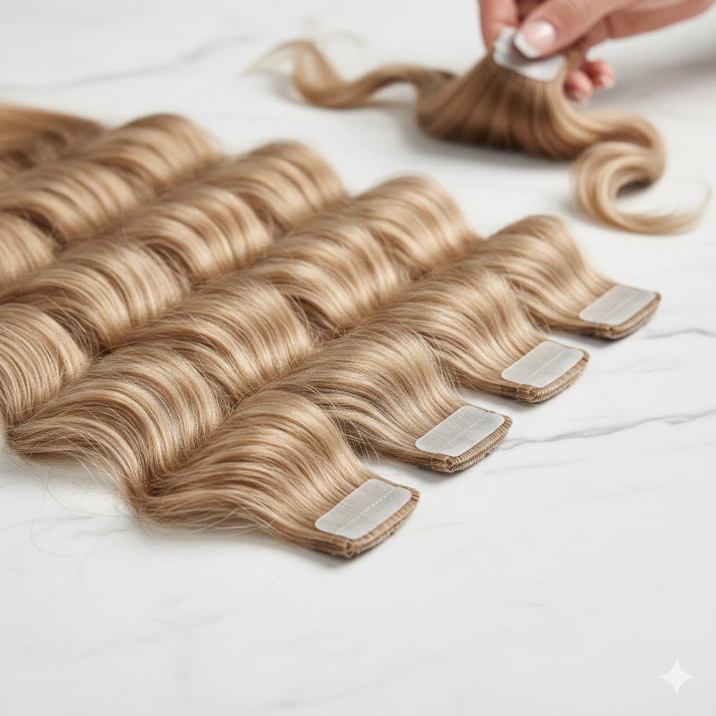 seamless tape in human hair extensions